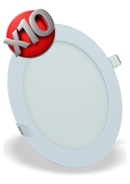 10 Adet 15W Slim LED Panel Spot(Beyaz Işık)