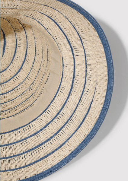 Mavi Çizgili Hasır Şapka 1912987-81331