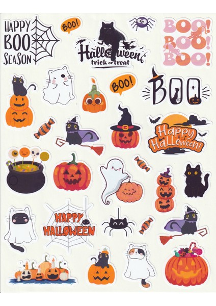 Halloween Sticker Seti Cadılar Bayramı Sticker Sevimli Halloween Çıkartma Etiket NSTI0042