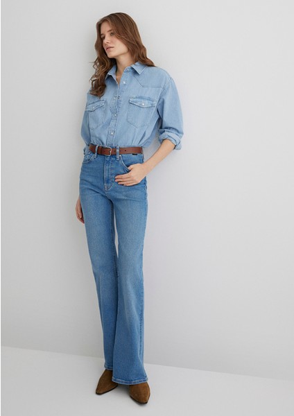 Los Angeles Gold Shape Indigo Mavisi Jean Pantolon 1010349-89225