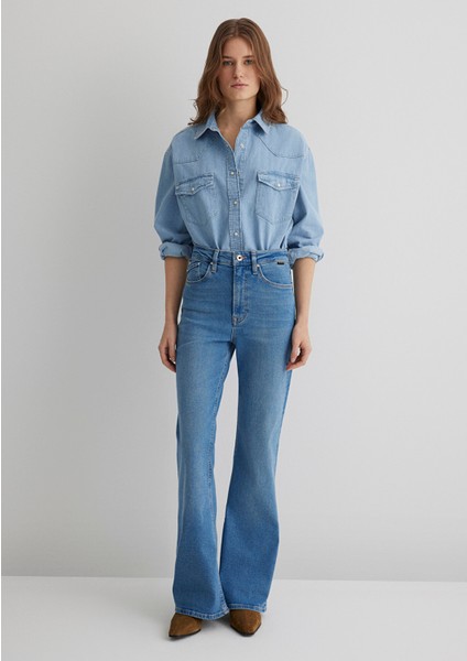 Los Angeles Gold Shape Indigo Mavisi Jean Pantolon 1010349-89225