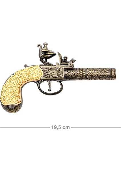 Denix Dekoratif Replika Çakmaklı Cep Tabancası 19,5 Cm, Londra 1795 fiyatları