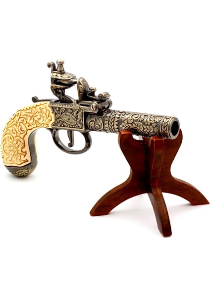 Denix Dekoratif Replika Çakmaklı Cep Tabancası 19,5 Cm, Londra 1795 modelleri