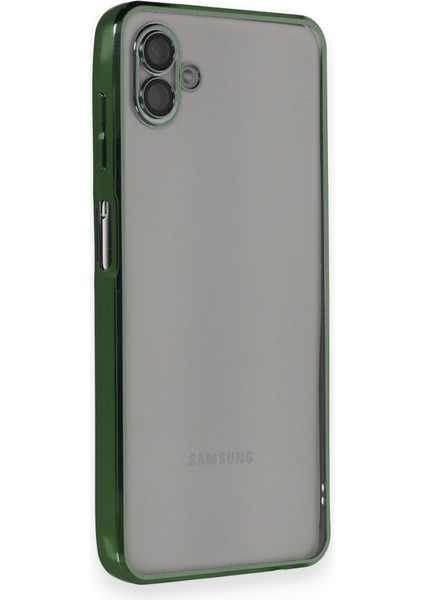 Samsung Galaxy A04 Kılıf Kamera Lens Korumalı Parlak Silikon Kapak Ryc/razer Lens - Yeşil
