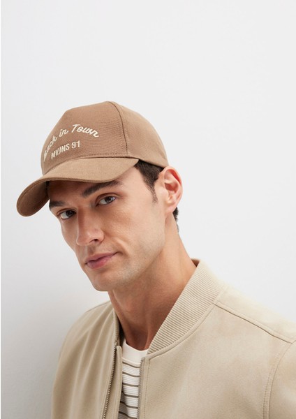 Back In Town Nakışlı Kahverengi Şapka 0911883-70218