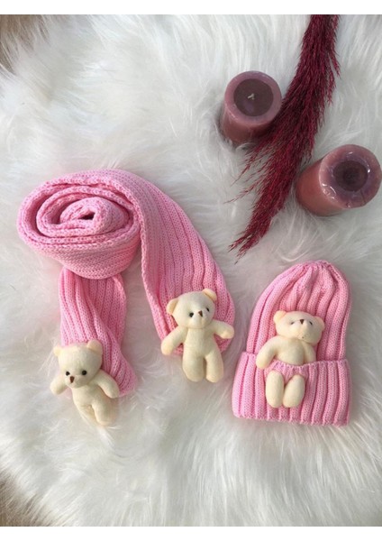 Kız Çocuk Ayıcıklı Atkı Bere Takımı 4/14 yaş fiyatları