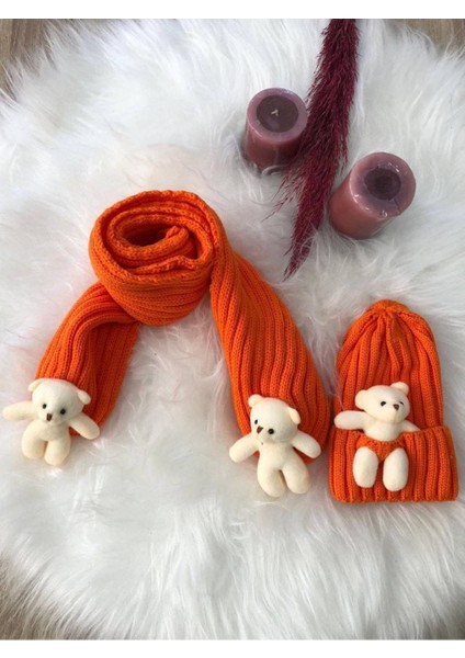 Kız Çocuk Ayıcıklı Atkı Bere Takımı 4/14 yaş fiyatları