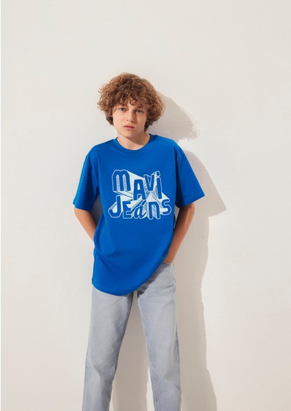 Mavi Jeans Baskılı Mavi Tişört 6610281-82491