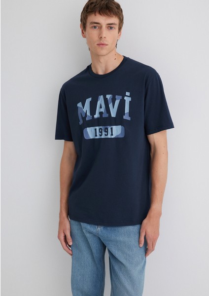 Mavi 1991 Baskılı Lacivert Tişört 0612573-70490