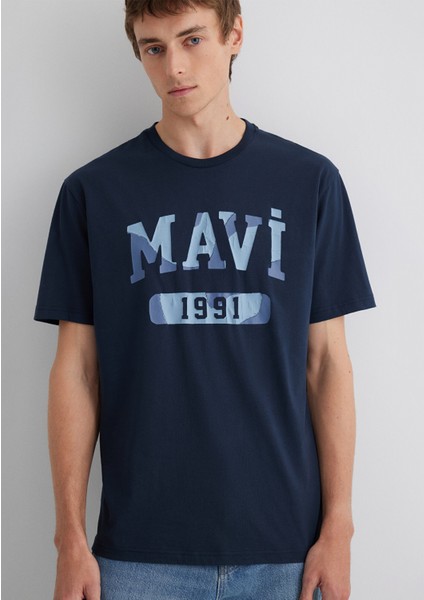 Mavi 1991 Baskılı Lacivert Tişört 0612573-70490