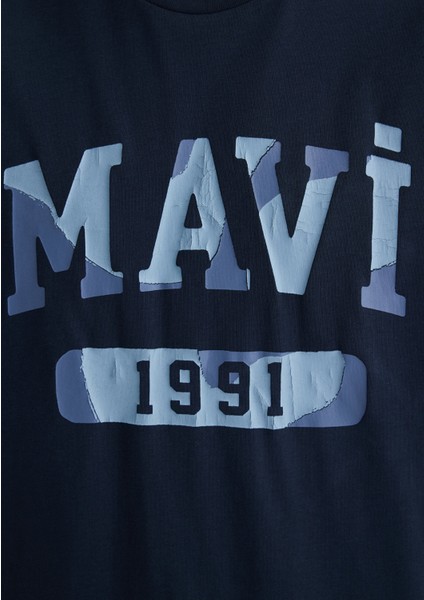 Mavi 1991 Baskılı Lacivert Tişört 0612573-70490