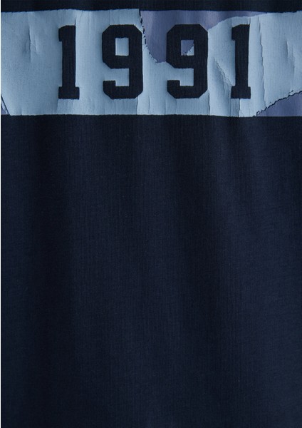 Mavi 1991 Baskılı Lacivert Tişört 0612573-70490