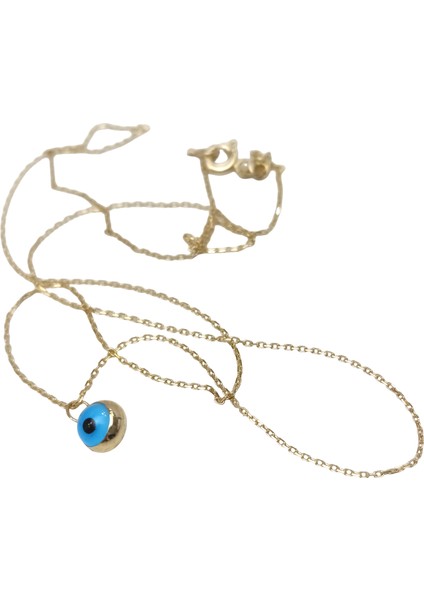 Göz Boncuklu Kolye 14 Ayar Altın Hd Videolu