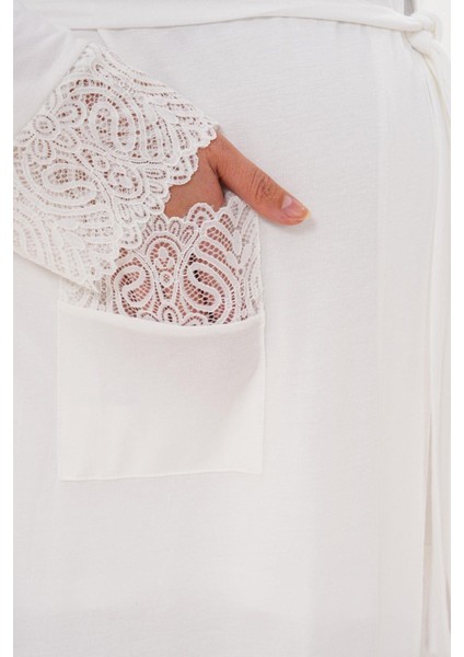 Mecit 6306 Ekru Kadın Uzun Sabahlık fırsatları