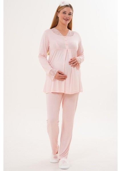 Mecit 5808 Pudra Hamile Lohusa Pijama Takımı