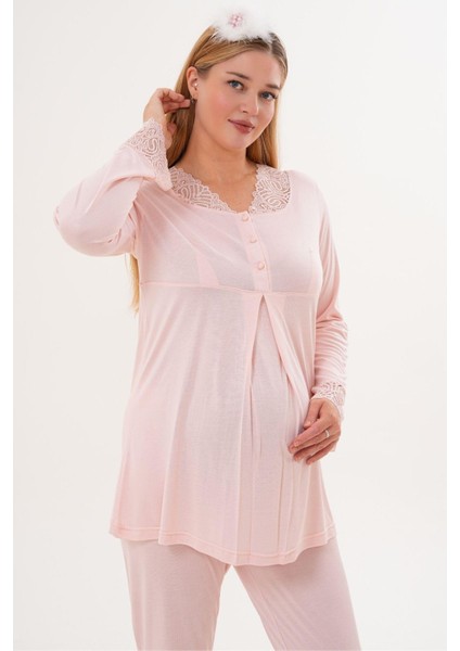 Mecit 5808 Pudra Hamile Lohusa Pijama Takımı modelleri