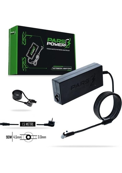 Biosis Pars Power PRS-025 90W 19.5V 4.62A- 4.5*3.0mm Siyah Adaptör