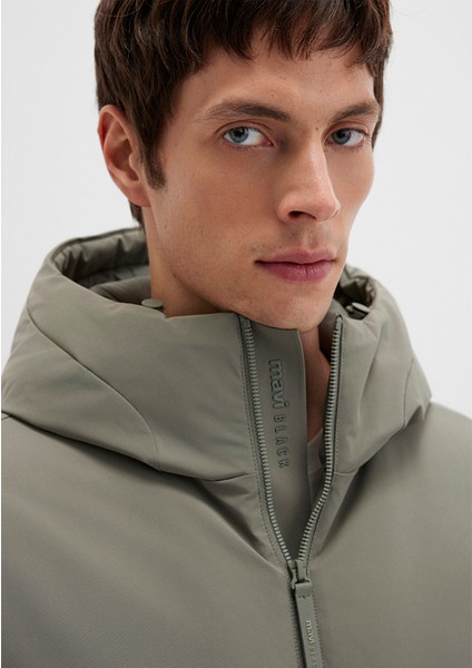 Kapüşonlu Yeşil Mont 0110617-85485