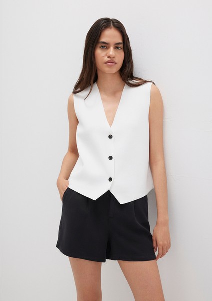 Beyaz Triko Yelek 1710694-620