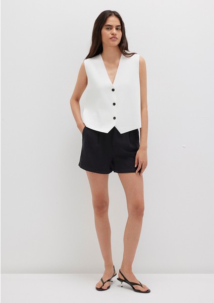 Beyaz Triko Yelek 1710694-620