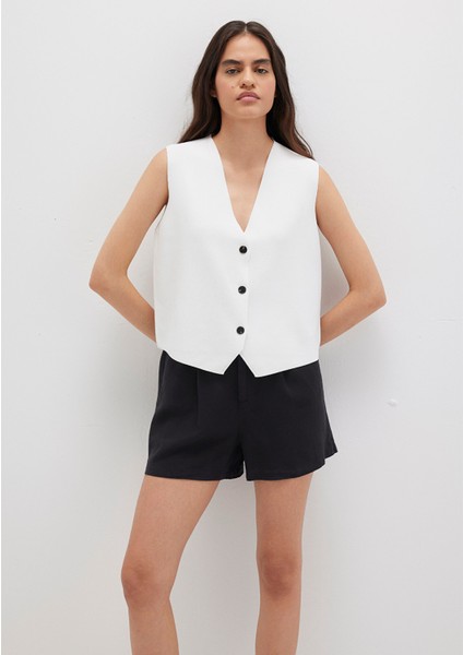 Beyaz Triko Yelek 1710694-620