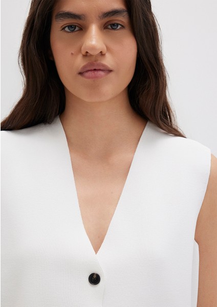 Beyaz Triko Yelek 1710694-620