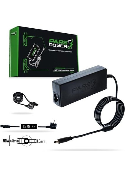 Biosis Pars Power PRS-019 90W 19.5V 4.62A- 4.5*3.0mm Siyah Adaptör