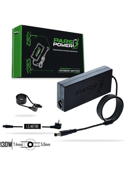 Pars Power PRS-020 130W 19.5V 6.7A- 7.4*5.0mm Siyah Adaptör