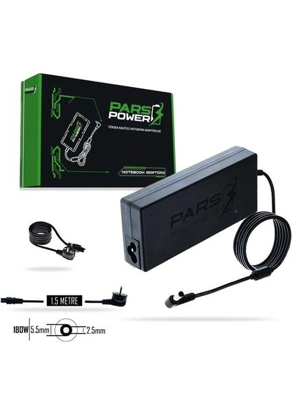 Pars Power PRS-010 180W 19.5V 9.32A- 5.5*2.5mm Siyah Adaptör