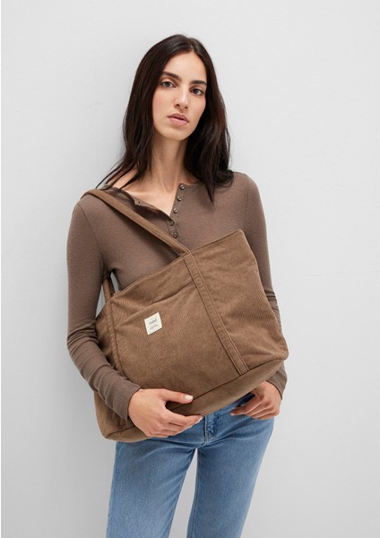 Kahverengi Kadife Omuz Çantası 1913398-71688