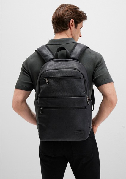 Suni Deri Siyah Sırt Çantası 0911952-900