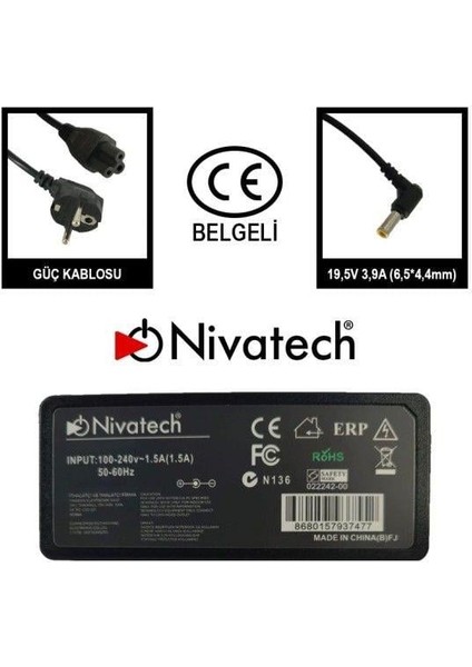 BC992 Standart 19,5V 3,9A (6,5*4,4mm)