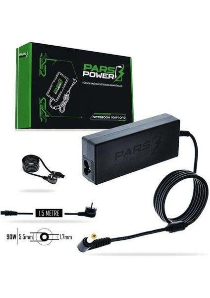 Biosis Pars Power PRS-004 90W 19V 4.74A- 5.5*1.7mm Siyah Adaptör