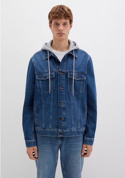 Brandon 90lar Vintage Koyu Mavi Jean Ceket 0112808-90839