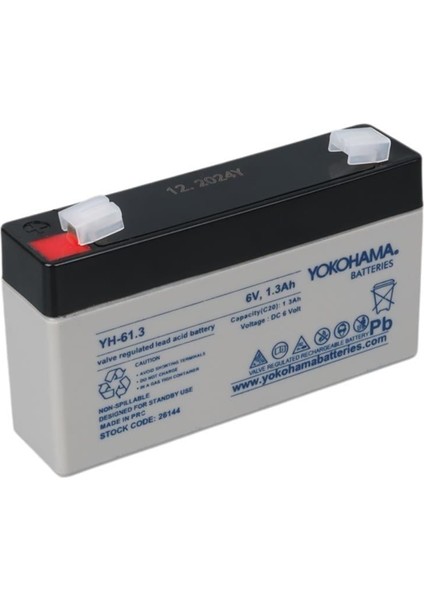 YH-61.3 6 Volt - 1.3 Amper Akü (98x25x52 mm)