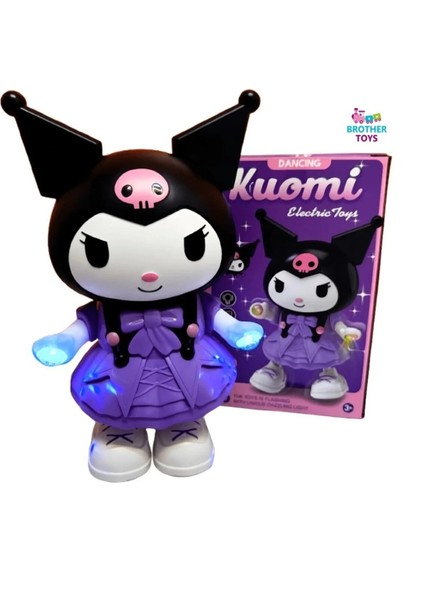 3D Disko Işıklı ve Müzikli Dans Eden Kuromi Elektronik Robot Oyuncak 24 Cm.