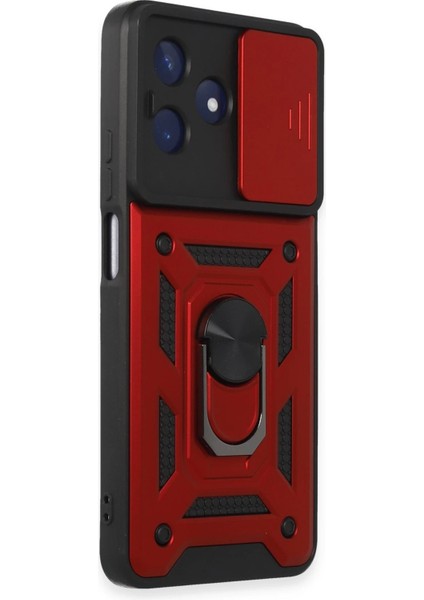 Xmpdby Newface Realme C53 Kılıf Pars Lens Yüzüklü Silikon - Kırmızı fiyatları