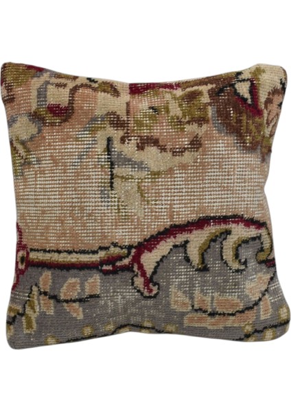 Vintage El Dokuma Dekoratif Halı Kırlent Yastık Kılıfı 6458