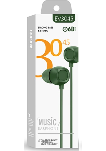 Xmpdby Karler Bass EV-3045 Kablolu Kulaklık - Koyu Yeşil