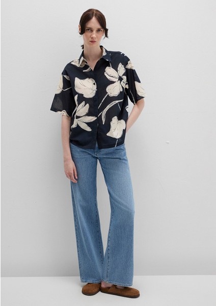 Baskılı Siyah Gömlek 1211187-90716