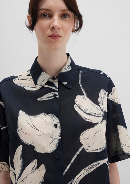 Baskılı Siyah Gömlek 1211187-90716