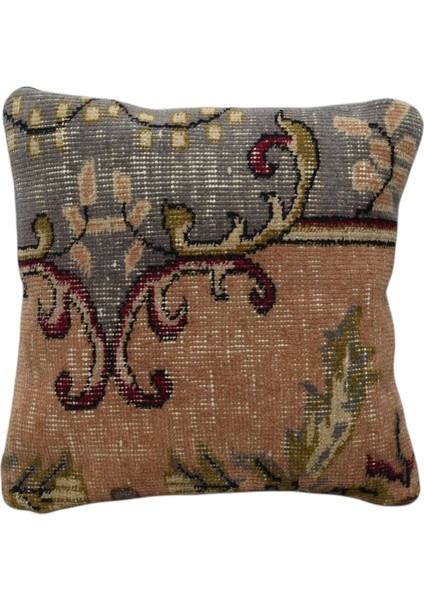 Vintage El Dokuma Dekoratif Halı Kırlent Yastık Kılıfı 6474