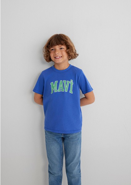 Mavi Logo Baskılı Mavi Tişört 6610030-70576