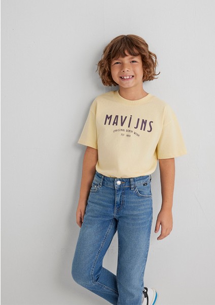Mavi Jns Baskılı Sarı Tişört 6610396-70024