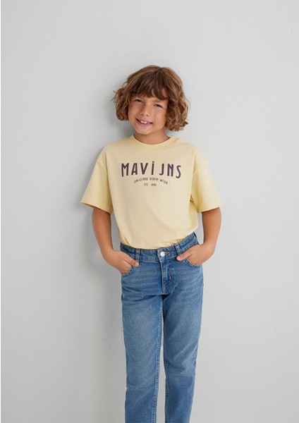 Mavi Jns Baskılı Sarı Tişört 6610396-70024