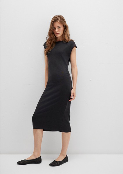 Siyah Midi Elbise 1310776-900