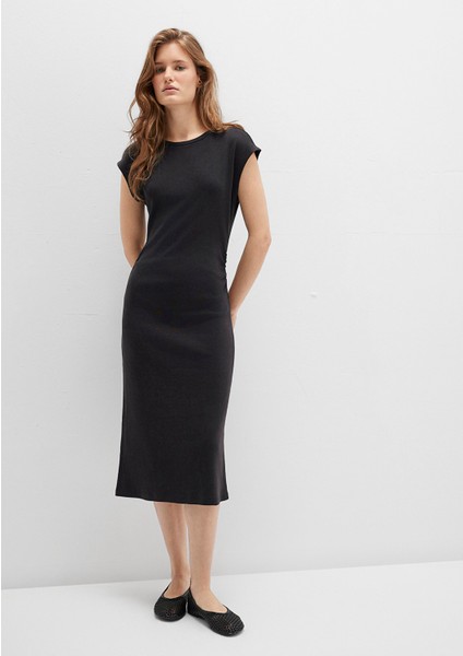 Siyah Midi Elbise 1310776-900