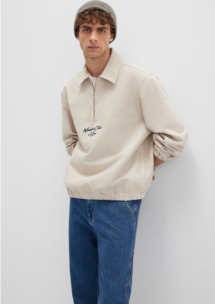 Yarı Fermuarlı Ekru Gömlek 0211784-81202