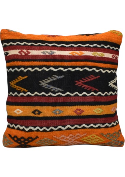 El Dokuma Kilim Kırlent Yastık Kılıfı 0217 - Yeni - Çok Renkli