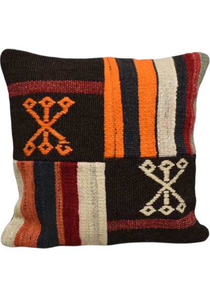 El Dokuma Kırkyama Patchwork Kilim Kırlent Yastık Kılıfı 0205 - Yeni - Çok Renkli fiyatları